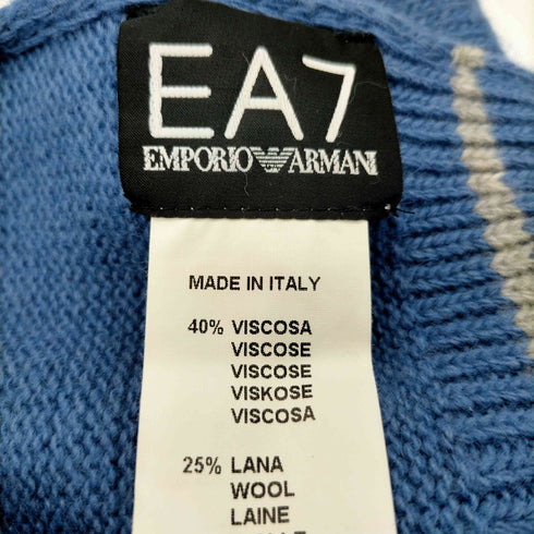 アルマーニジュニア ARMANI JUNIOR イタリア製 ロゴパッチウールマフラー メンズ